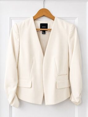 Forever 21 Cream Collarless Blazer